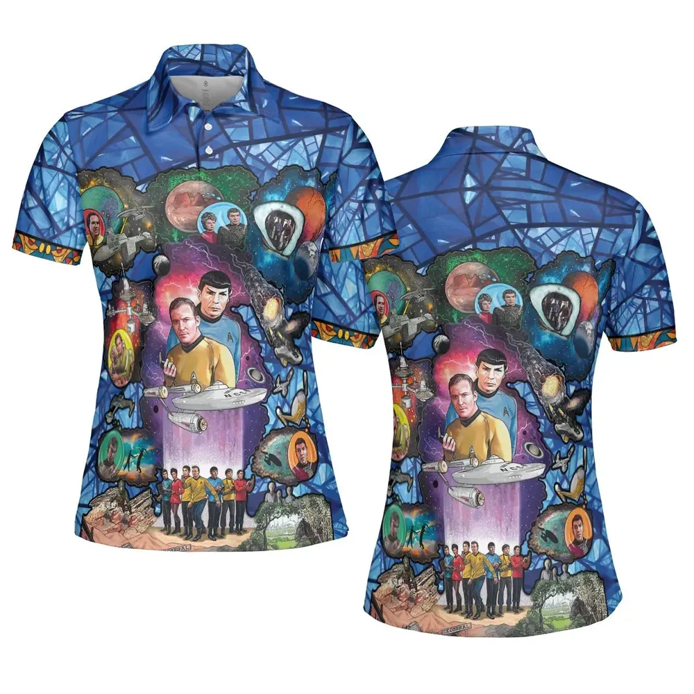The Beginning Star Trek Pattern AOP Men/Women Polo Shirt - 5
