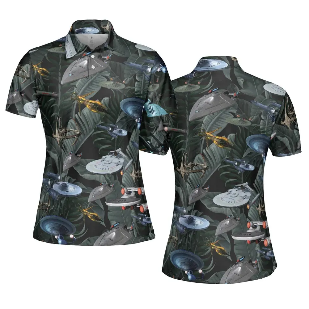 Star Trek Spaceship Pattern AOP Men/Women Polo Shirt - 5