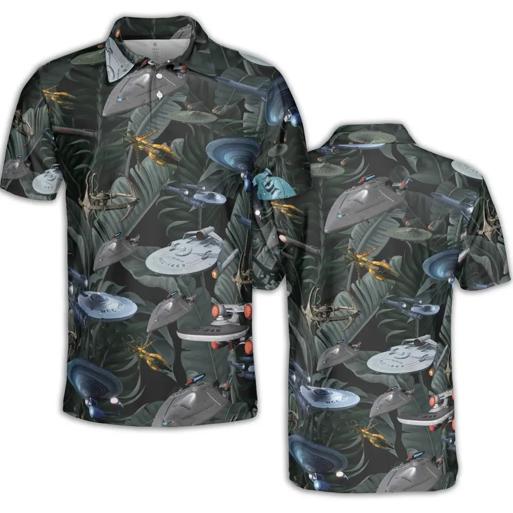 Star Trek Spaceship Pattern AOP Men/Women Polo Shirt - 2