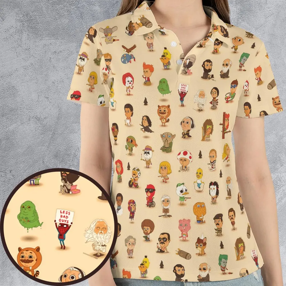 Mini Famous Characters AOP Men/Women Polo Shirt - 4