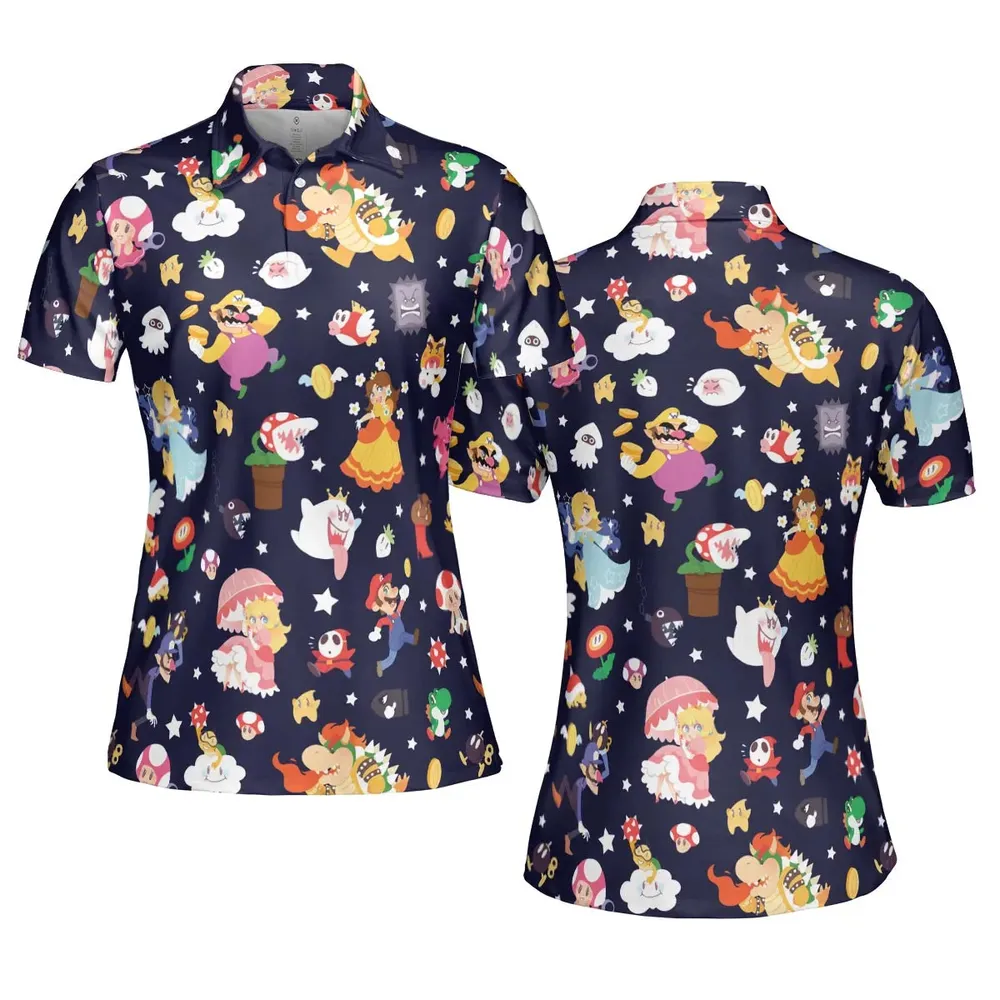 Mushroom Kingdom Super Mario AOP Men/Women Polo Shirt - 5