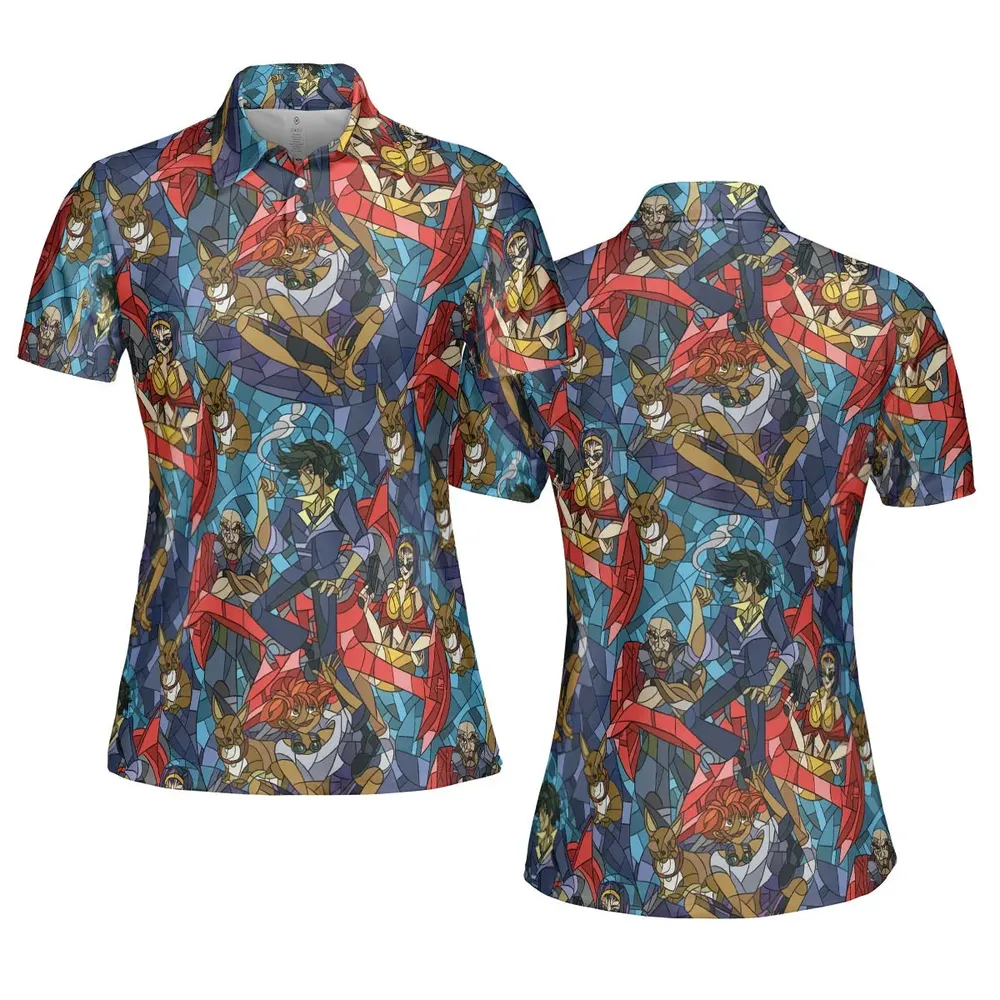 Spike Spiegel Faye Valentine Edward Wong Cowboy Bebop AOP Men/Women Polo Shirt - 5