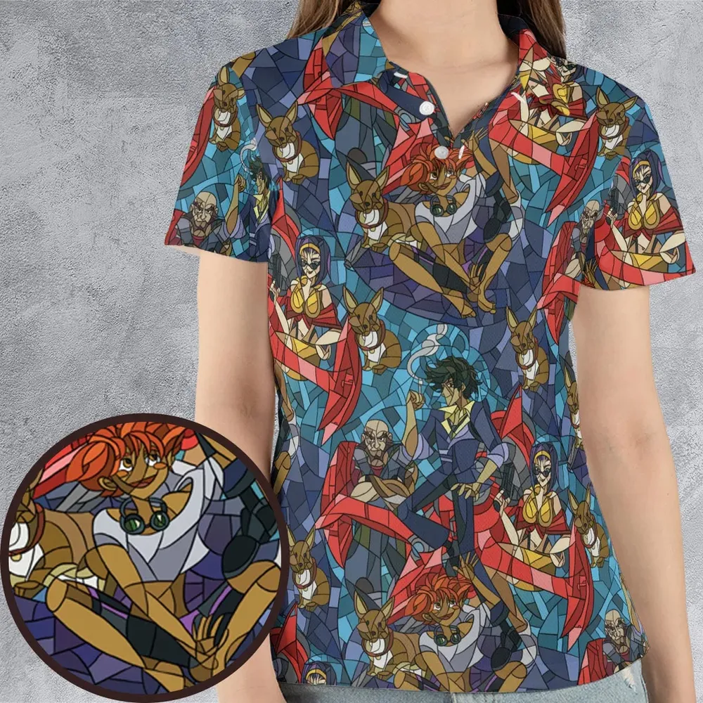 Spike Spiegel Faye Valentine Edward Wong Cowboy Bebop AOP Men/Women Polo Shirt - 4