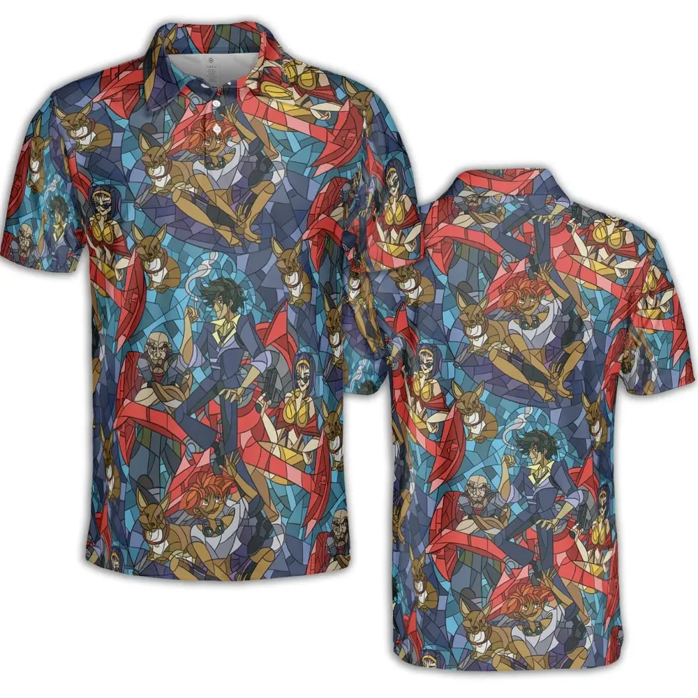 Spike Spiegel Faye Valentine Edward Wong Cowboy Bebop AOP Men/Women Polo Shirt - 2