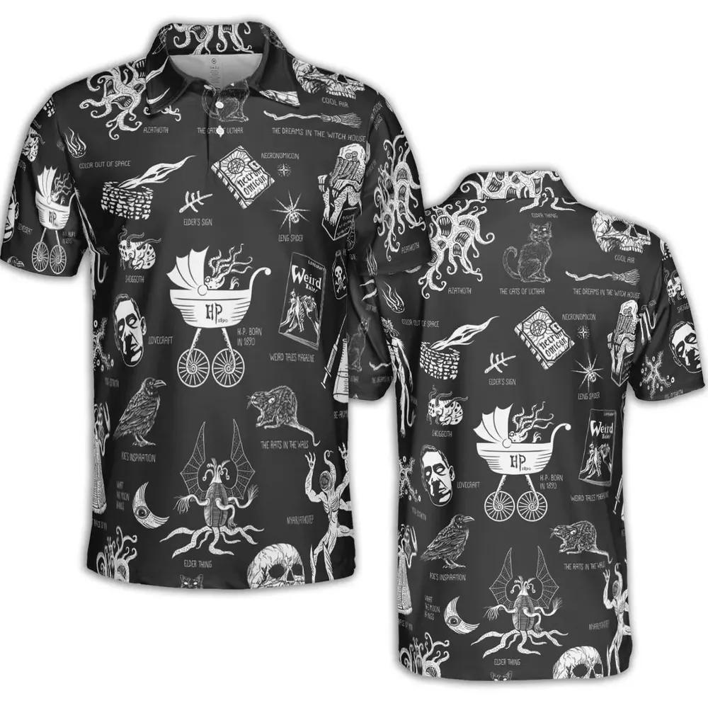 H.P. Lovecraft Monsters AOP Men/Women Polo Shirt - 2