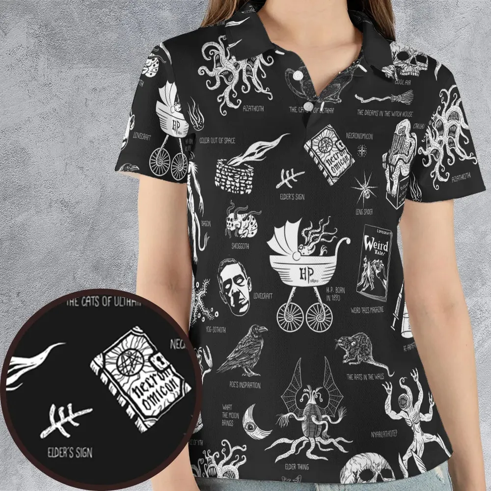 H.P. Lovecraft Monsters AOP Men/Women Polo Shirt - 4