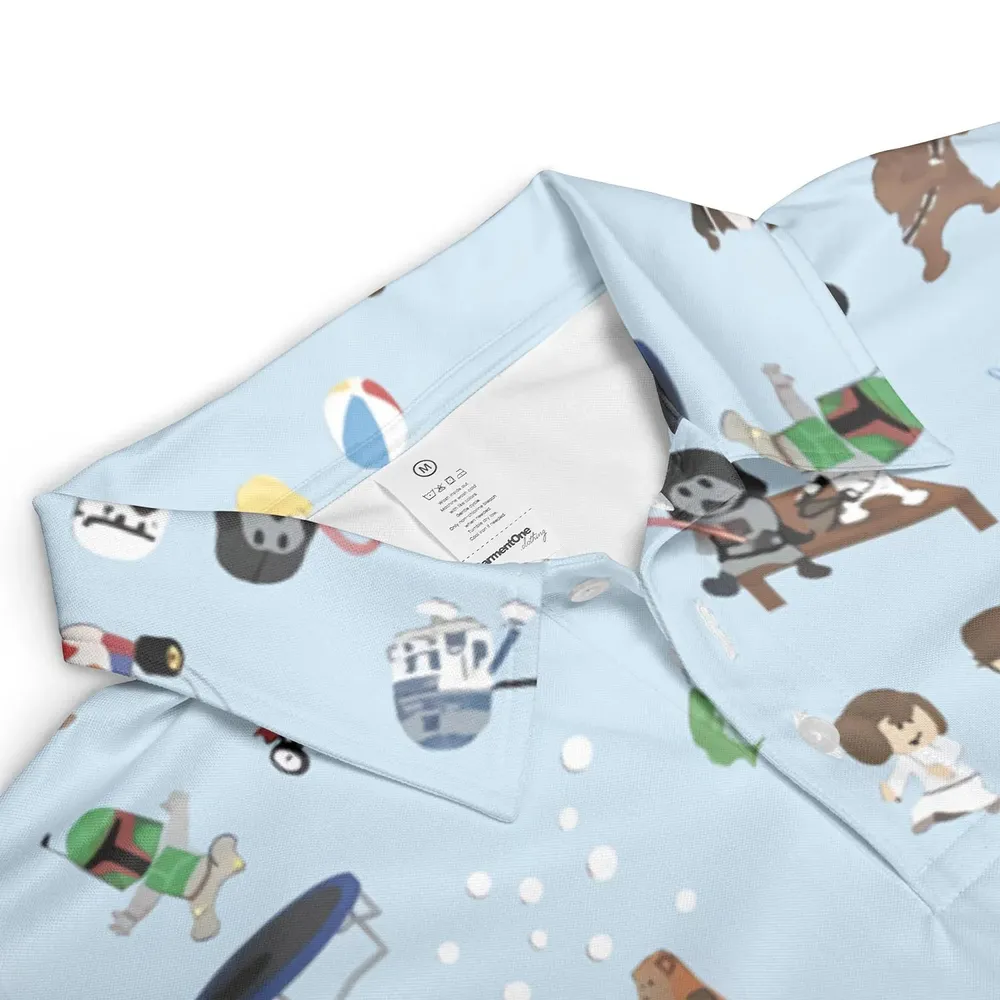 Go Fishing with Star Wars Characters AOP Men/Women Polo Shirt - 3