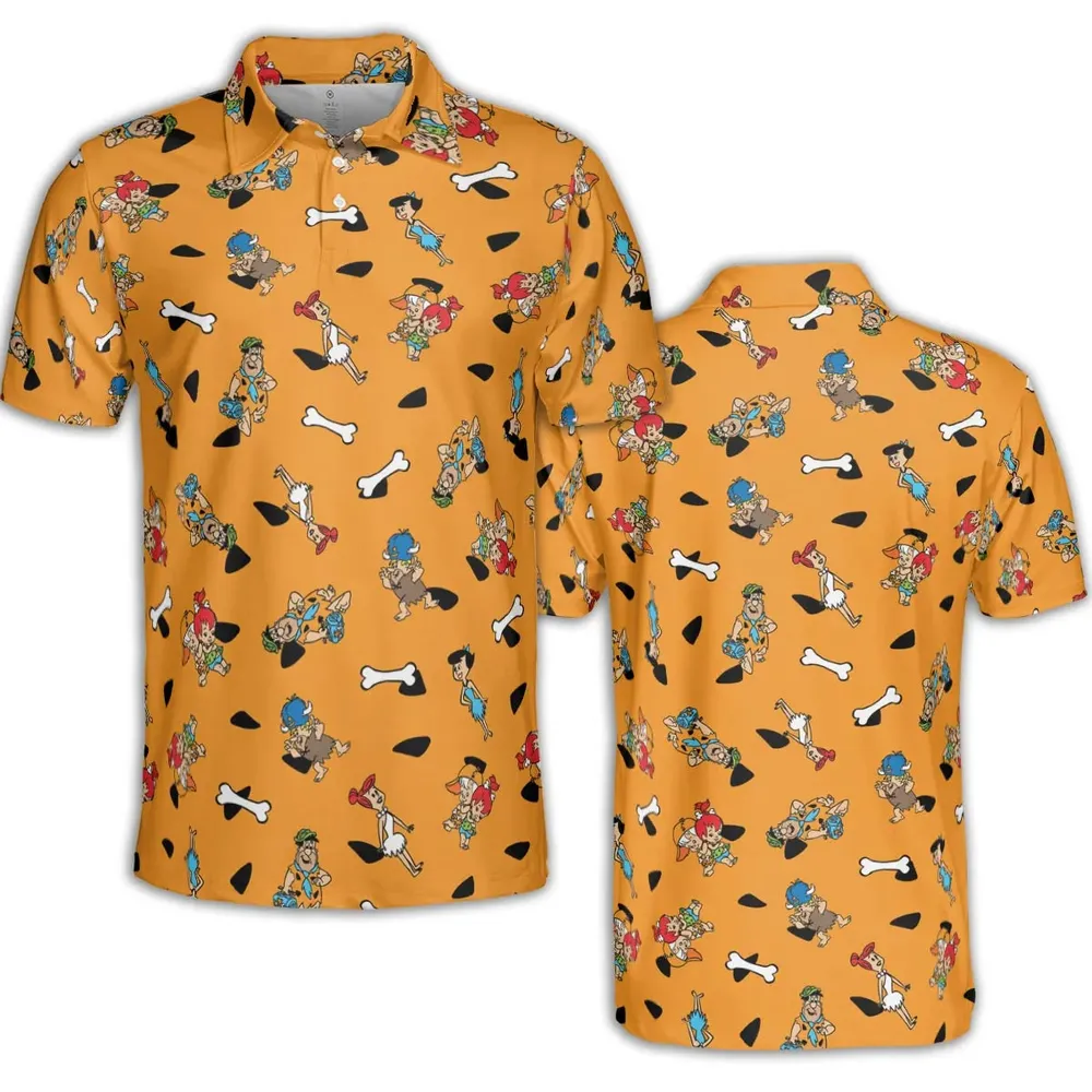 Stone Age The Flintstones Characters AOP Men/Women Polo Shirt - 2
