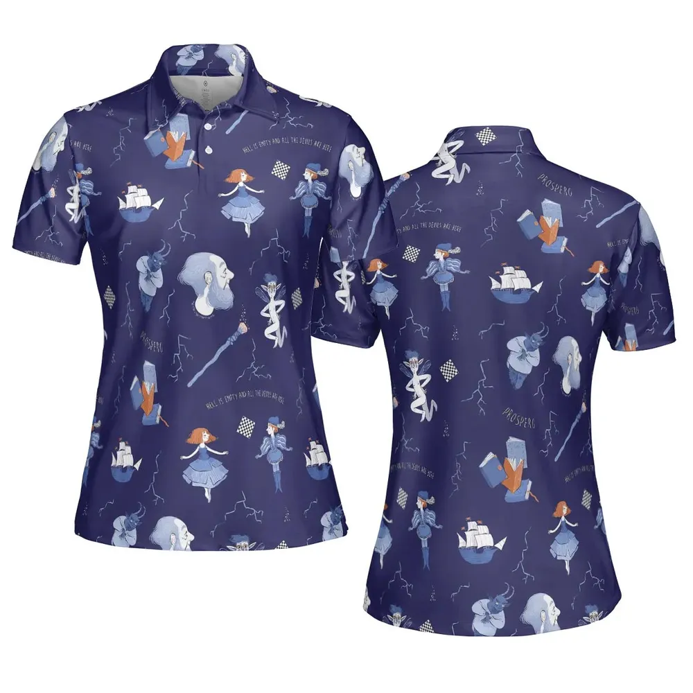The Tempest Pattern Shakespeare AOP Men/Women Polo Shirt - 5