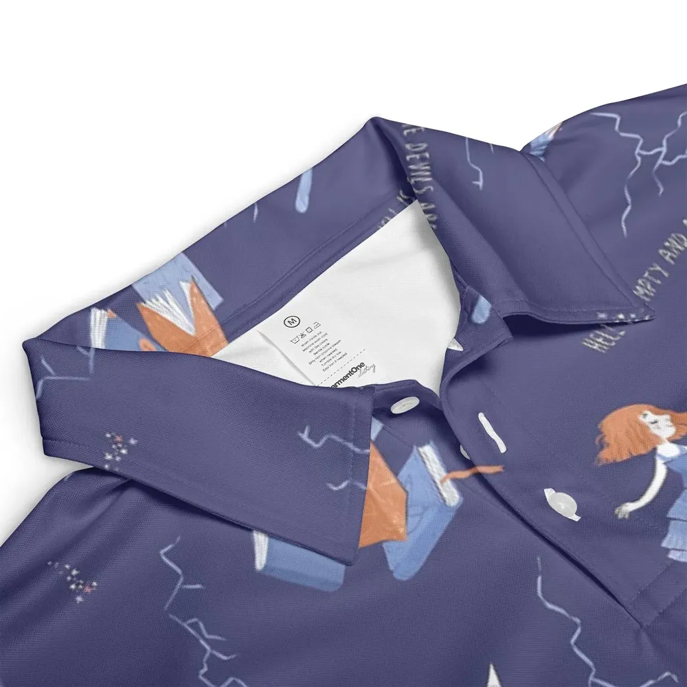 The Tempest Pattern Shakespeare AOP Men/Women Polo Shirt - 3