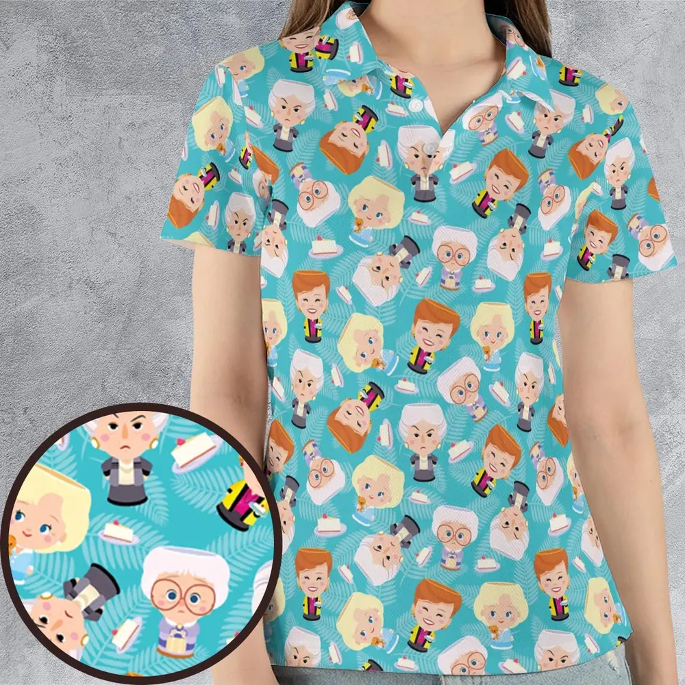 Little Dolls The Golden Girls AOP Men/Women Polo Shirt - 4