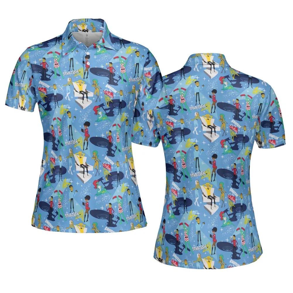 Cruisin' The Galaxy Star Trek AOP Men/Women Polo Shirt - 5