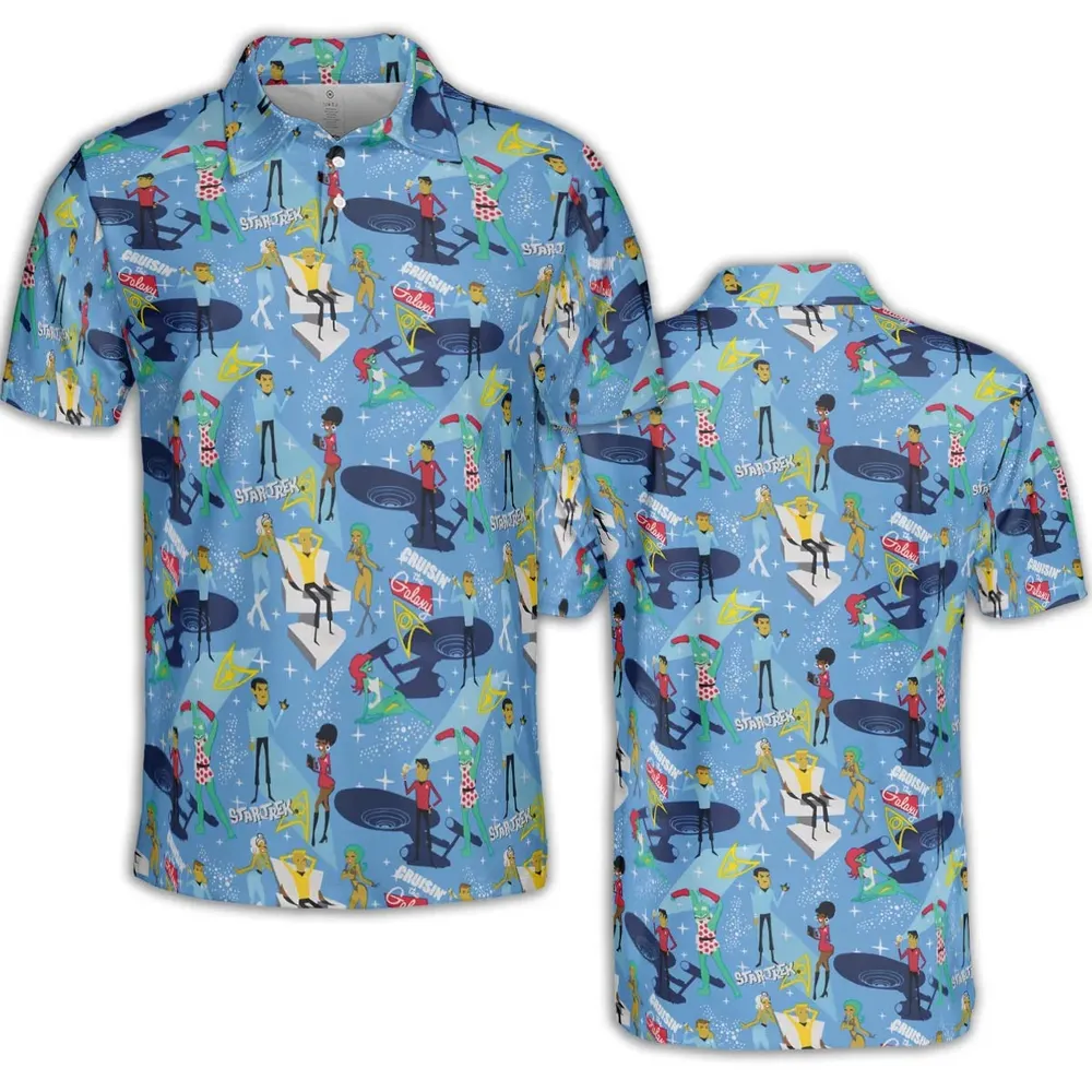 Cruisin' The Galaxy Star Trek AOP Men/Women Polo Shirt - 2