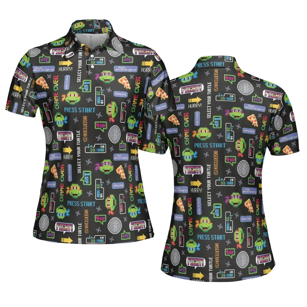 The TMNT Pixel Characters AOP Men/Women Polo Shirt - 5