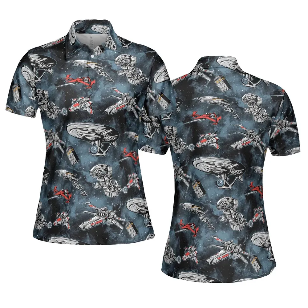 Ultimate Space Fleet AOP Men/Women Polo Shirt - 5