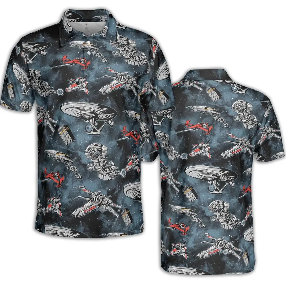 Ultimate Space Fleet AOP Men/Women Polo Shirt - 2