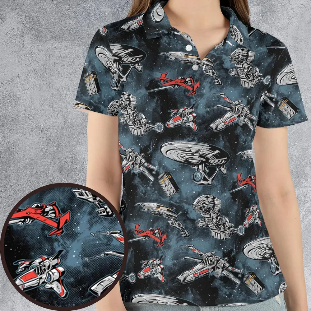 Ultimate Space Fleet AOP Men/Women Polo Shirt - 4