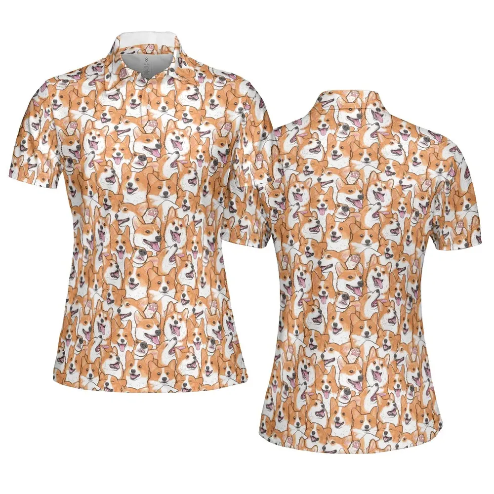 That's a lot of Corgi AOP Men/Women Polo Shirt - 5