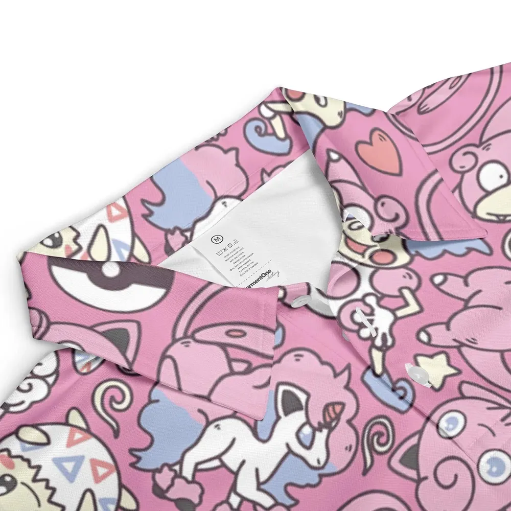 Fairy Pokemon Pattern AOP Men/Women Polo Shirt - 3