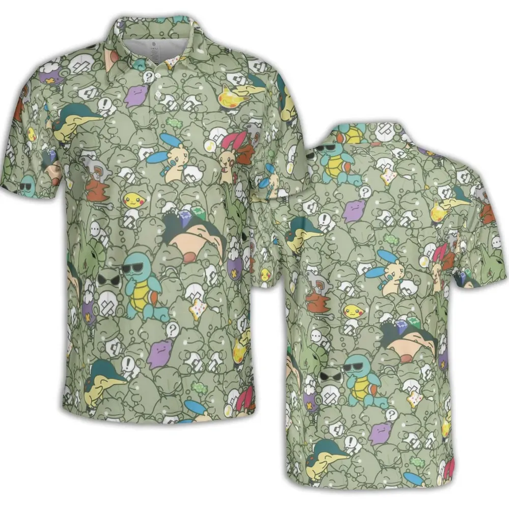 Epic Pokemon Pattern AOP Men/Women Polo Shirt - 2