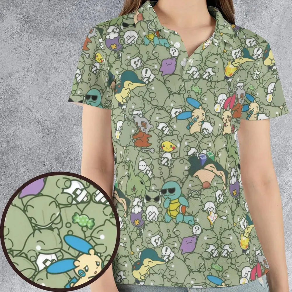 Epic Pokemon Pattern AOP Men/Women Polo Shirt - 4