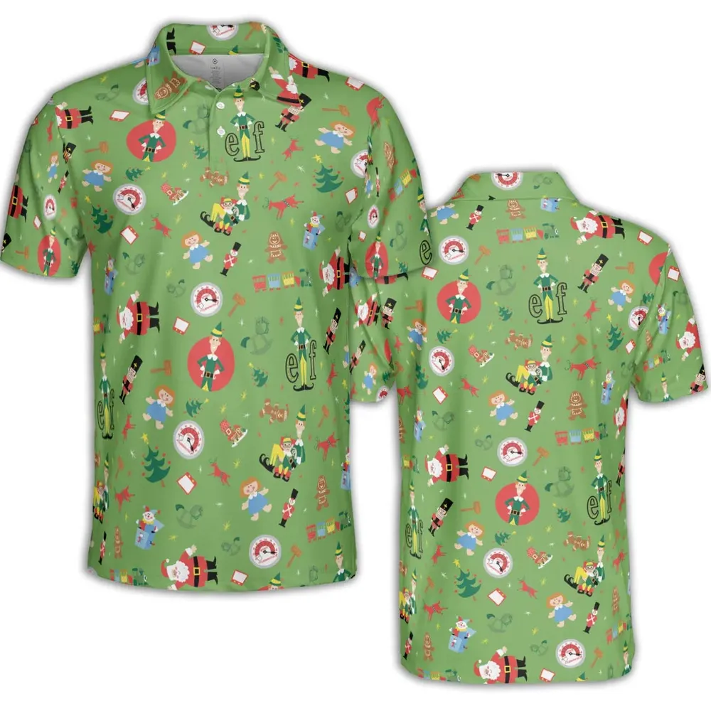 ELF Christmas Pattern AOP Men/Women Polo Shirt - 2