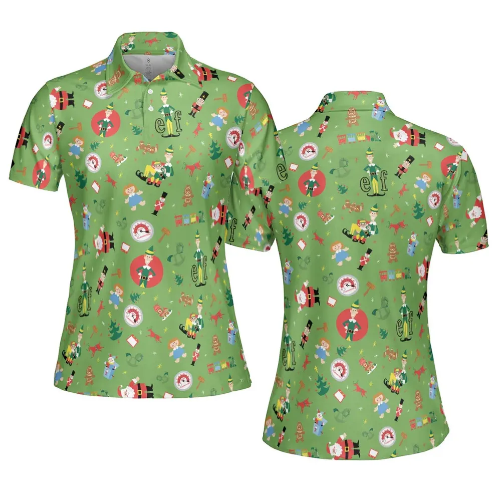 ELF Christmas Pattern AOP Men/Women Polo Shirt - 5