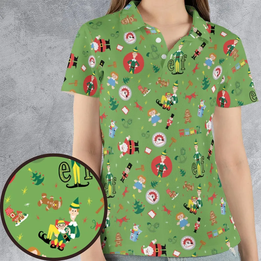 ELF Christmas Pattern AOP Men/Women Polo Shirt - 4