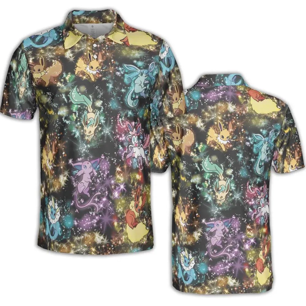 Eevee Evolution in the Galaxy AOP Men/Women Polo Shirt - 2