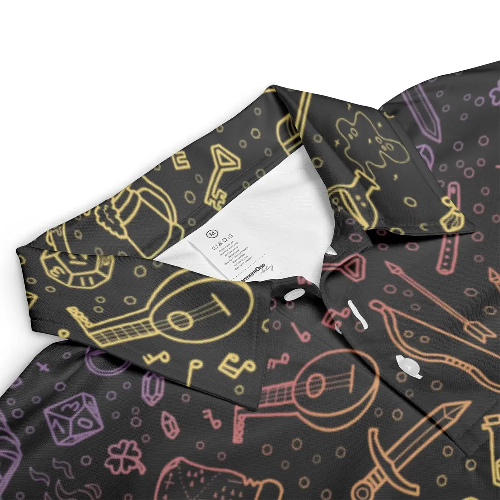DnD Tabletop RPG Pattern AOP Men/Women Polo Shirt - 3