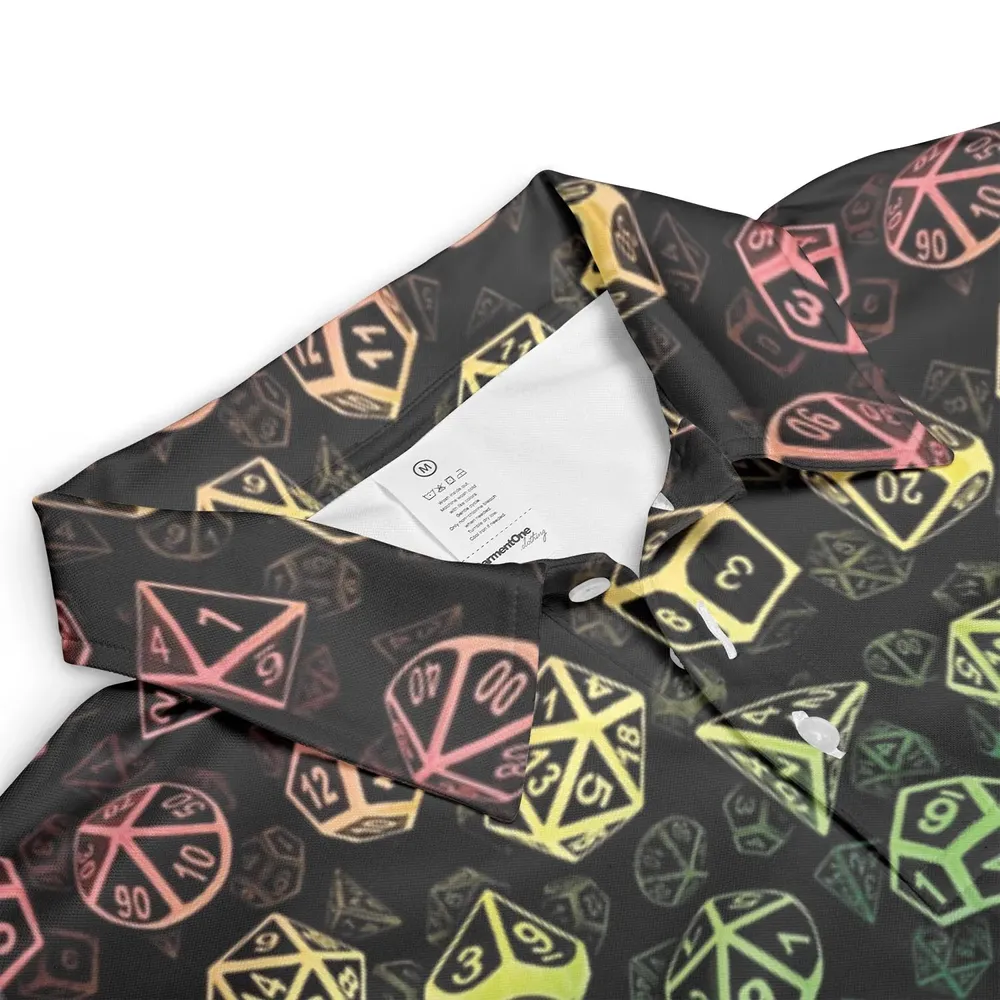DnD Rainbow Dice Set Pattern AOP Men/Women Polo Shirt - 3