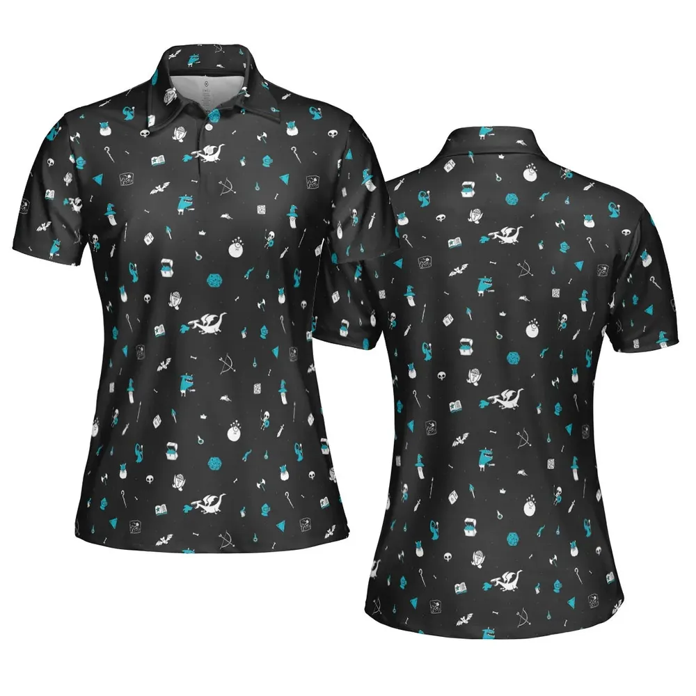 DnD Pattern AOP Men/Women Polo Shirt - 5