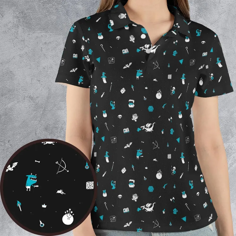 DnD Pattern AOP Men/Women Polo Shirt - 4