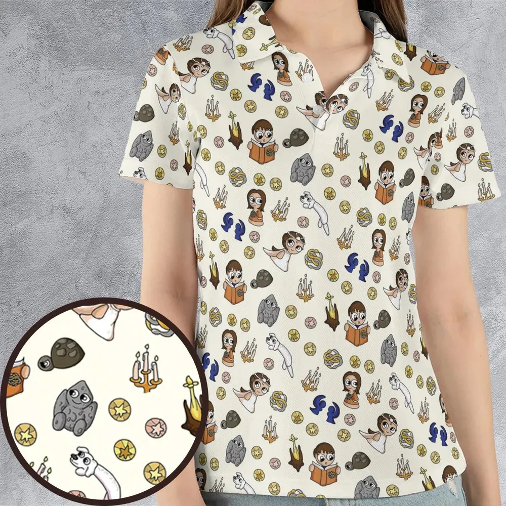 Doodle Luck Dragon Falkor The Neverending Story AOP Men/Women Polo Shirt - 4