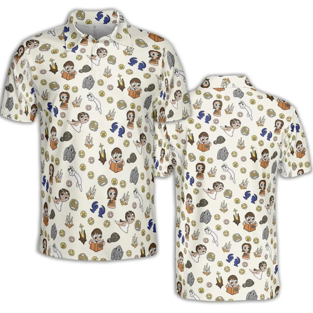 Doodle Luck Dragon Falkor The Neverending Story AOP Men/Women Polo Shirt - 2