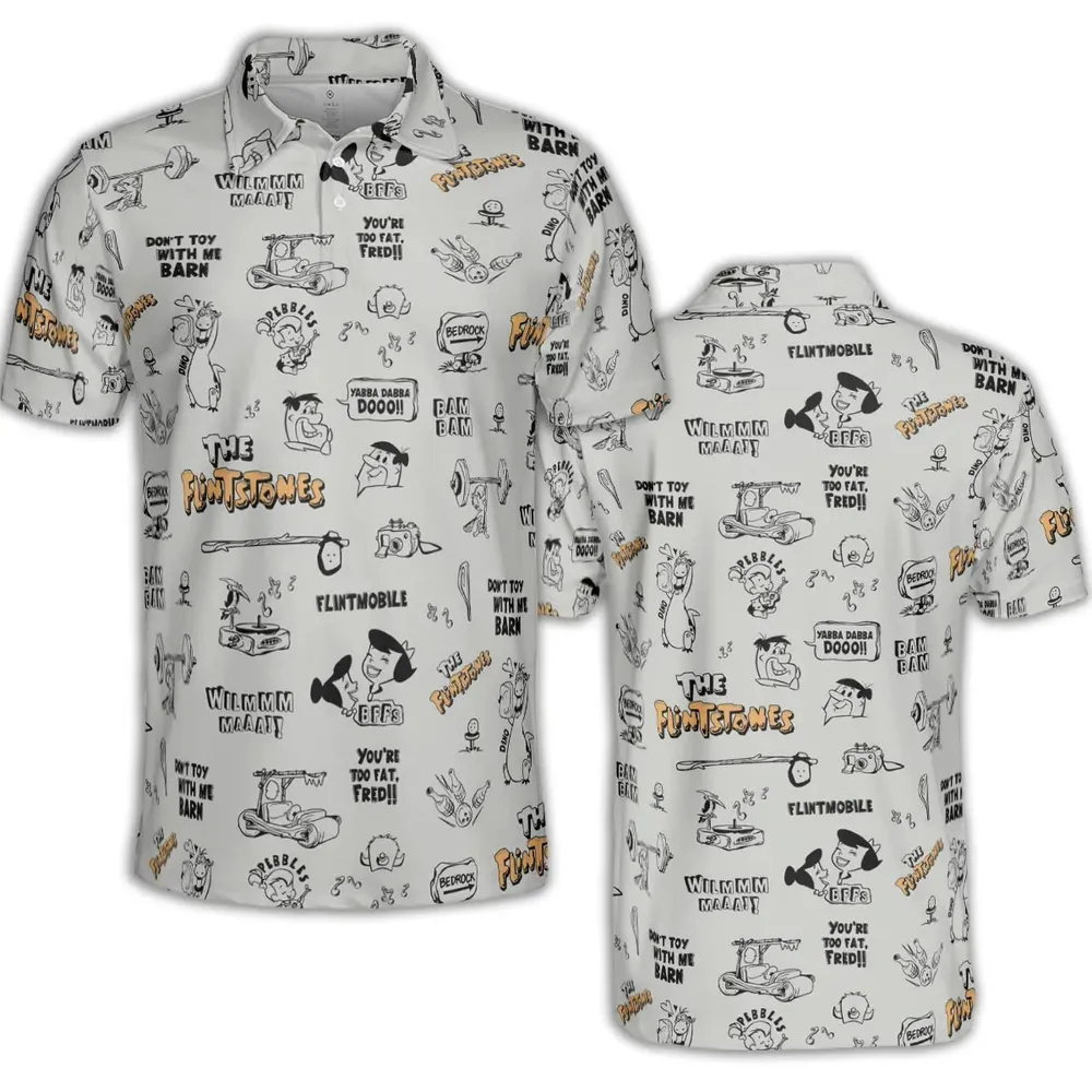 Don't Toy with Me Barn The Flintstones AOP Men/Women Polo Shirt - 2