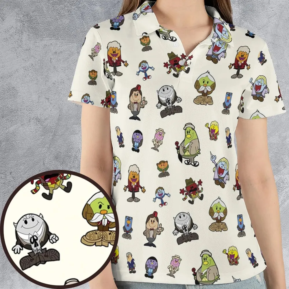 Doctor Who and Mr Men Pattern AOP Men/Women Polo Shirt - 4