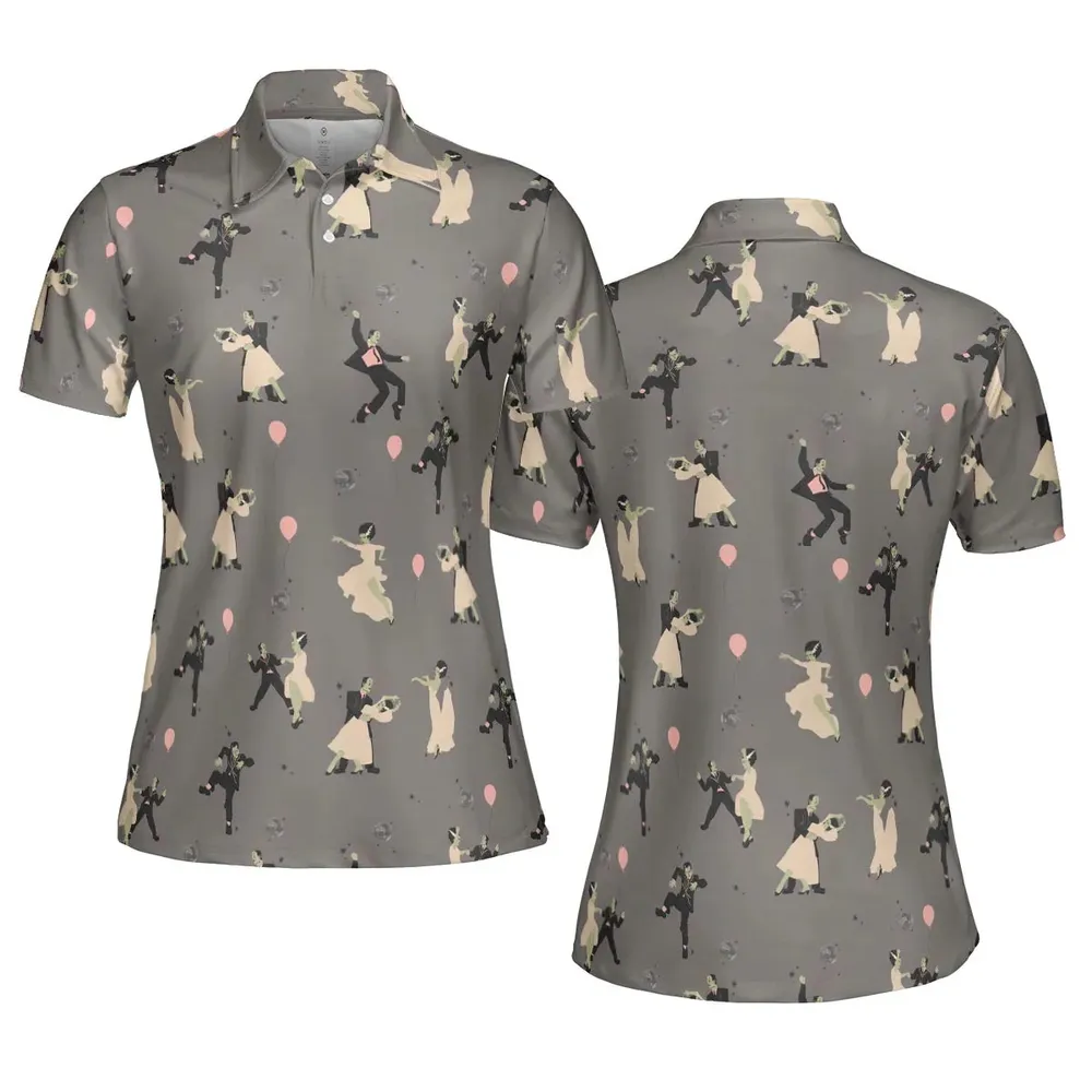 Dirty Dancing Frankenstein and Bride of Frankenstein AOP Men/Women Polo Shirt - 5