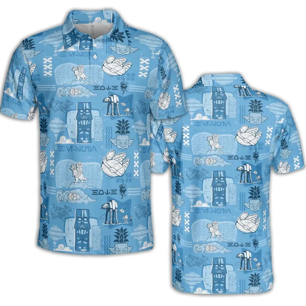 Dark Side Star Wars Tiki Shack AOP Men/Women Polo Shirt - 2