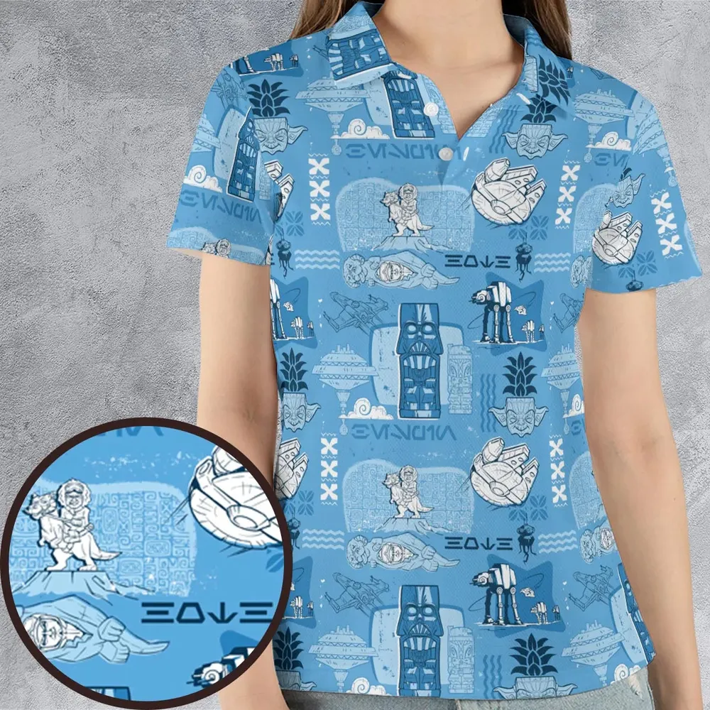 Dark Side Star Wars Tiki Shack AOP Men/Women Polo Shirt - 4
