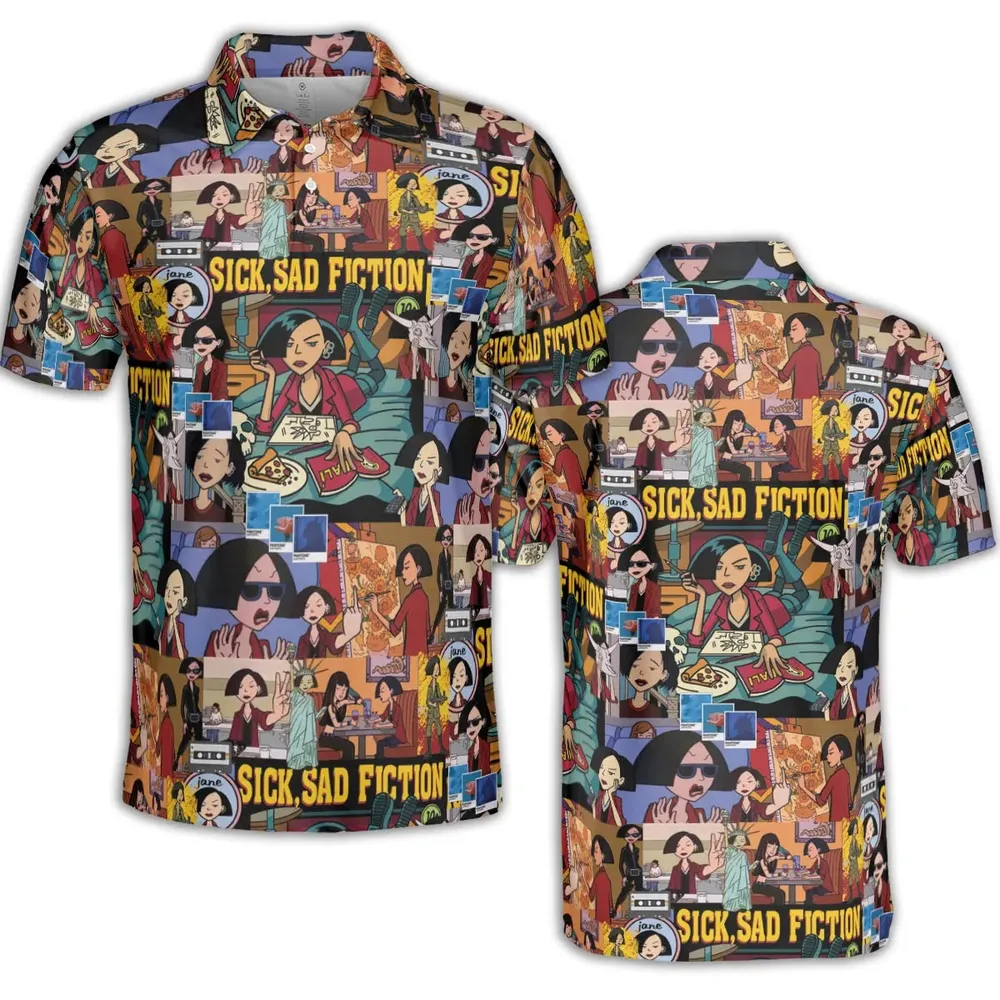 Daria Sick Sad Fiction Pattern AOP Men/Women Polo Shirt - 2