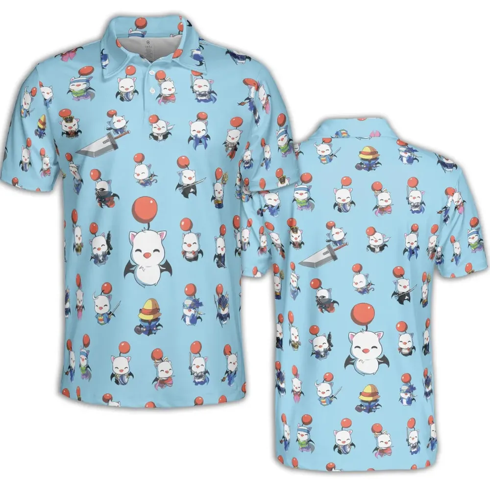 Cute Moogle Final Fantasy AOP Men/Women Polo Shirt - 2