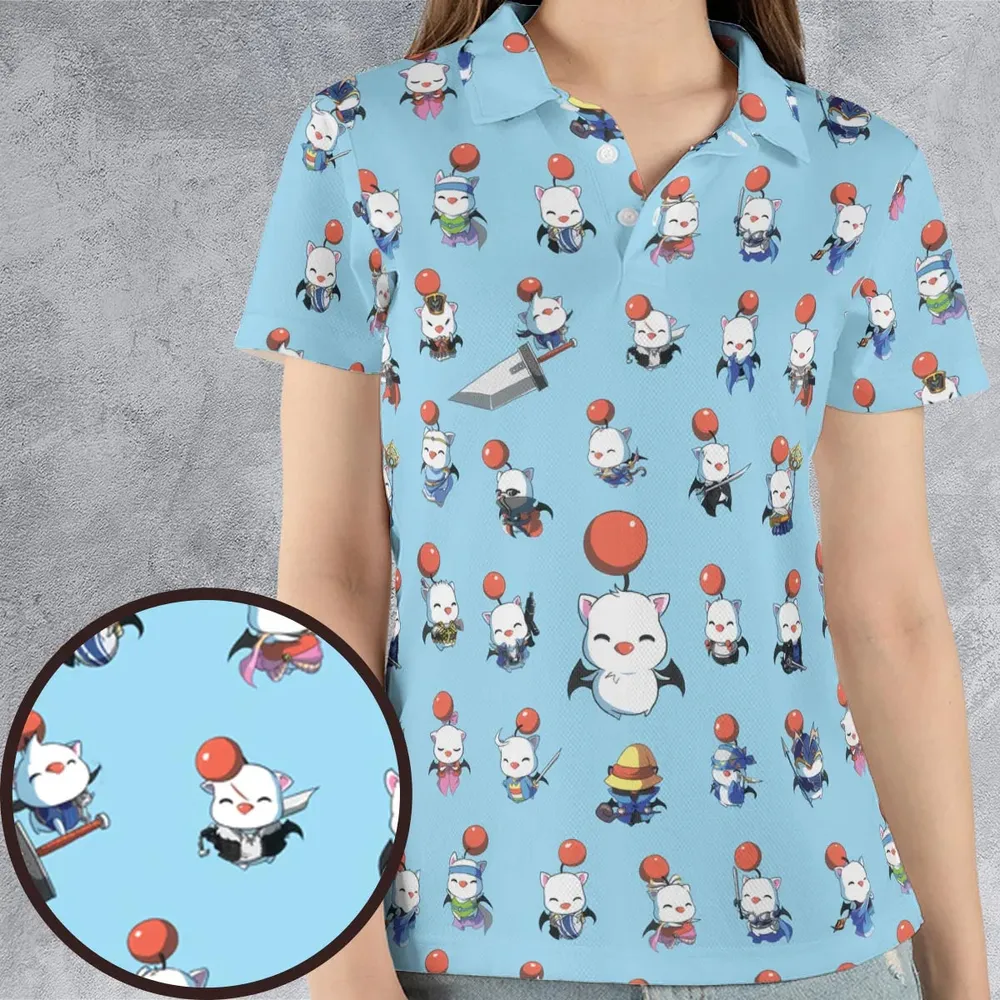 Cute Moogle Final Fantasy AOP Men/Women Polo Shirt - 4