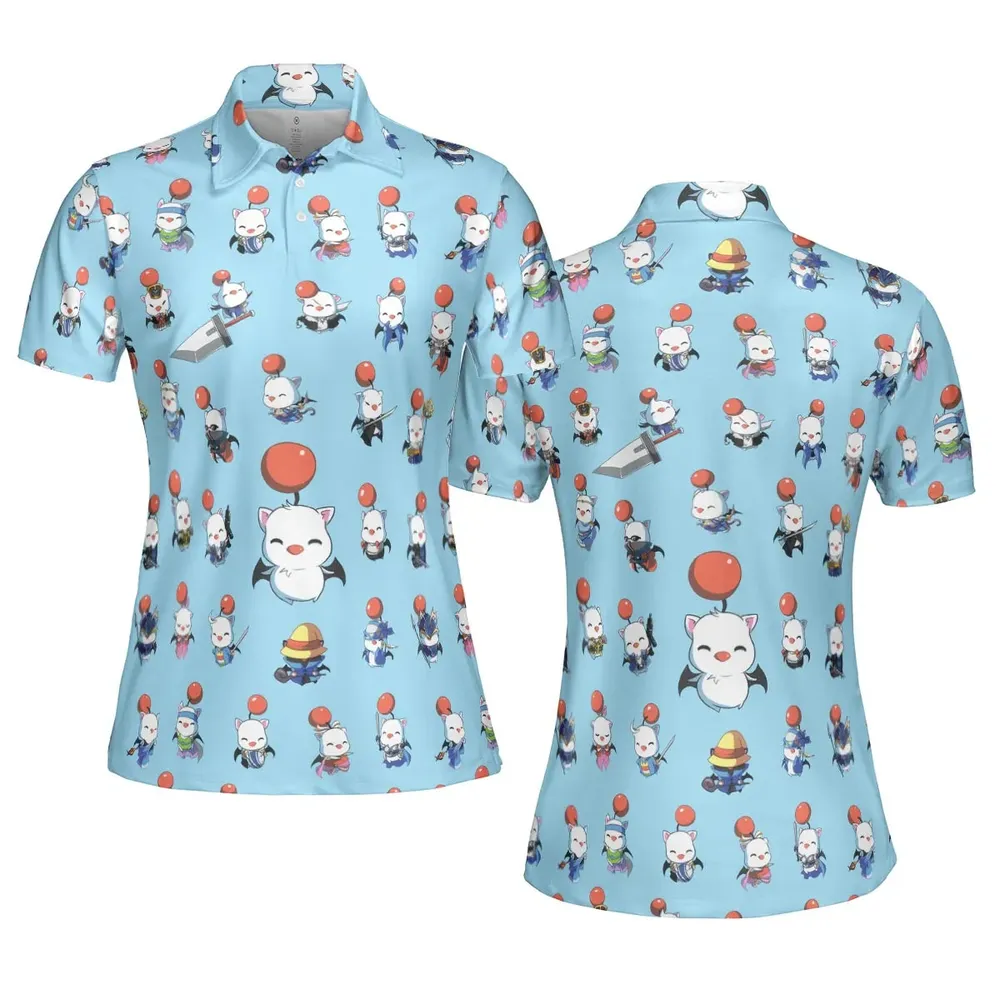 Cute Moogle Final Fantasy AOP Men/Women Polo Shirt - 5