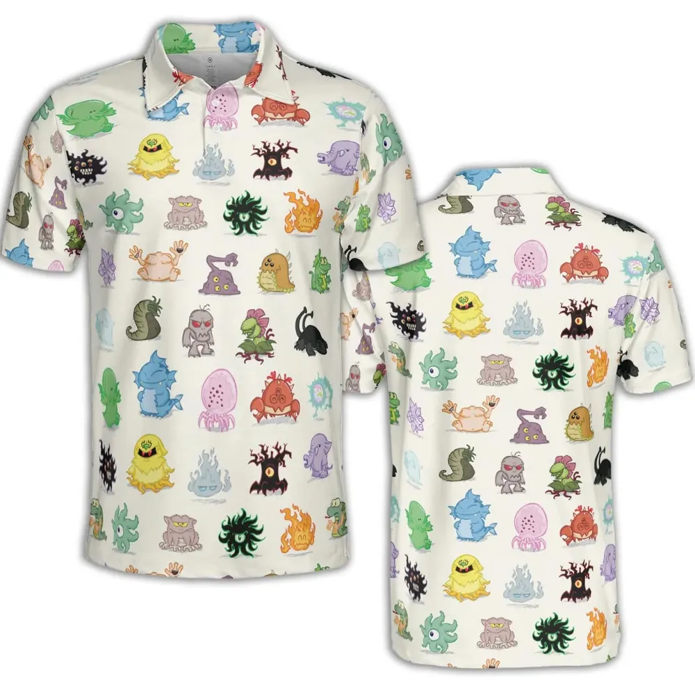 Cute Monsters H. P. Lovecraft AOP Men/Women Polo Shirt - 2