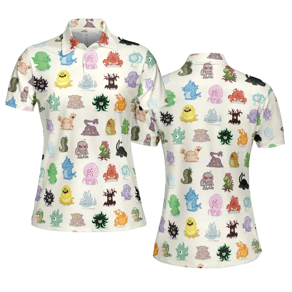 Cute Monsters H. P. Lovecraft AOP Men/Women Polo Shirt - 5