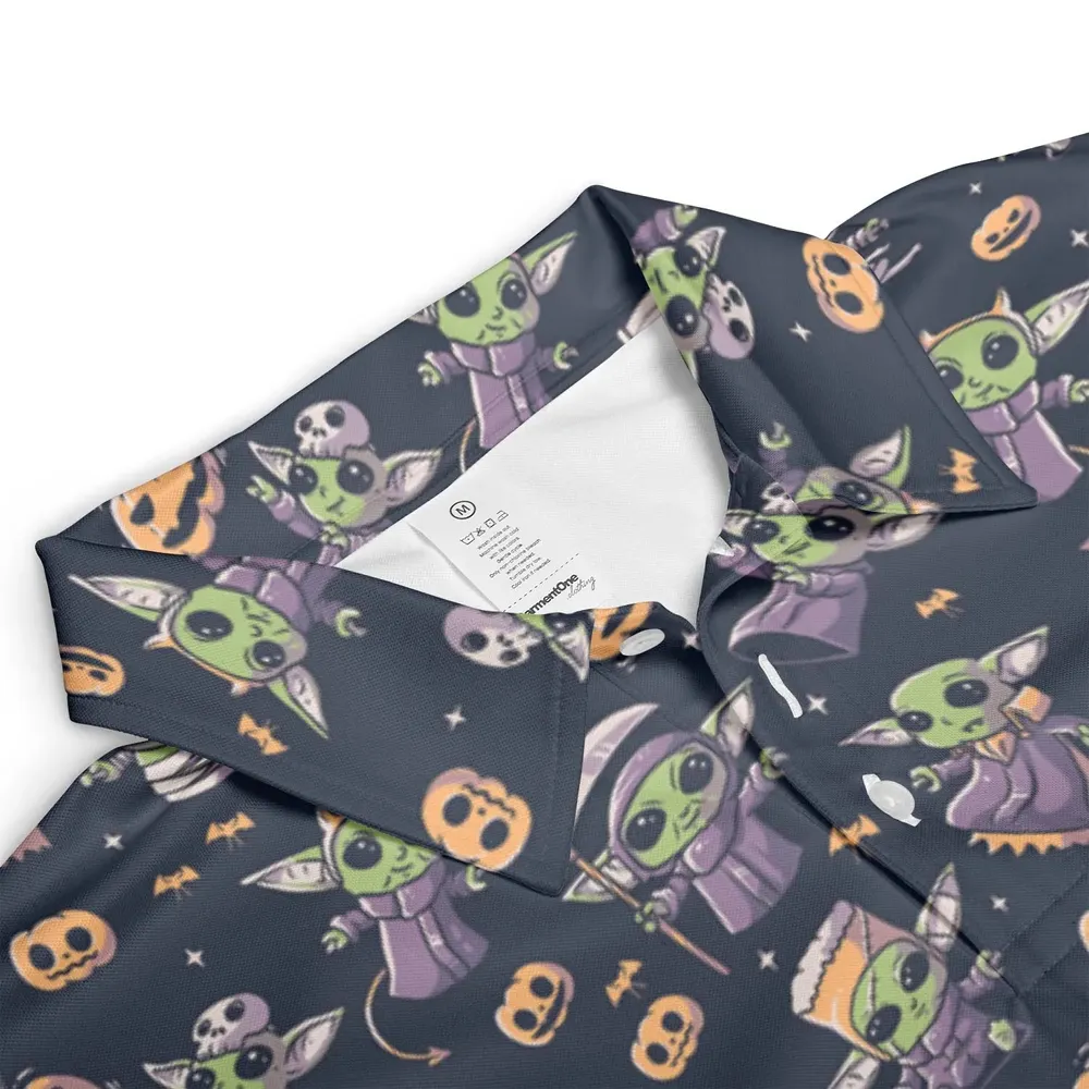 Cute Baby Yoda Halloween Pattern AOP Men/Women Polo Shirt - 3