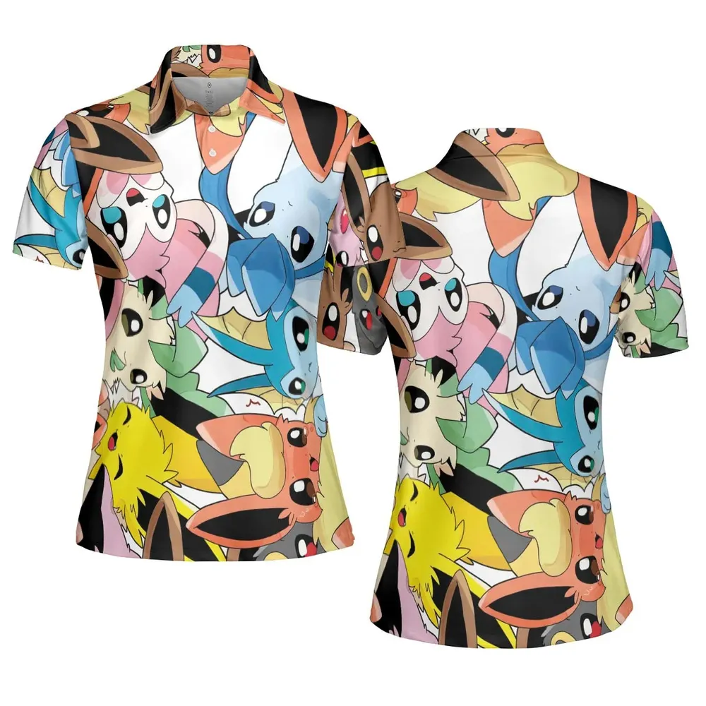 Cute Eevee Evolution Pokemon AOP Men/Women Polo Shirt - 5