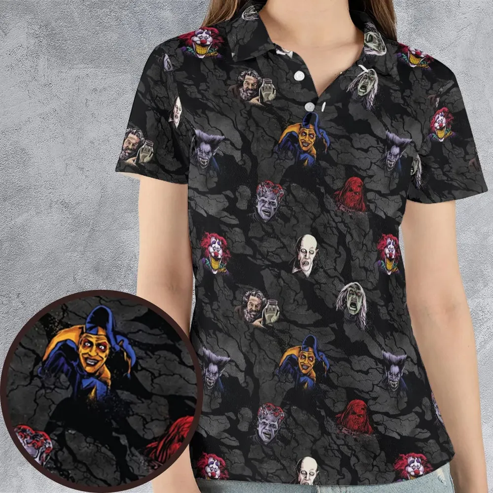 Cult Movie Characters Ghastly Grinner Nosferatu AOP Men/Women Polo Shirt - 4