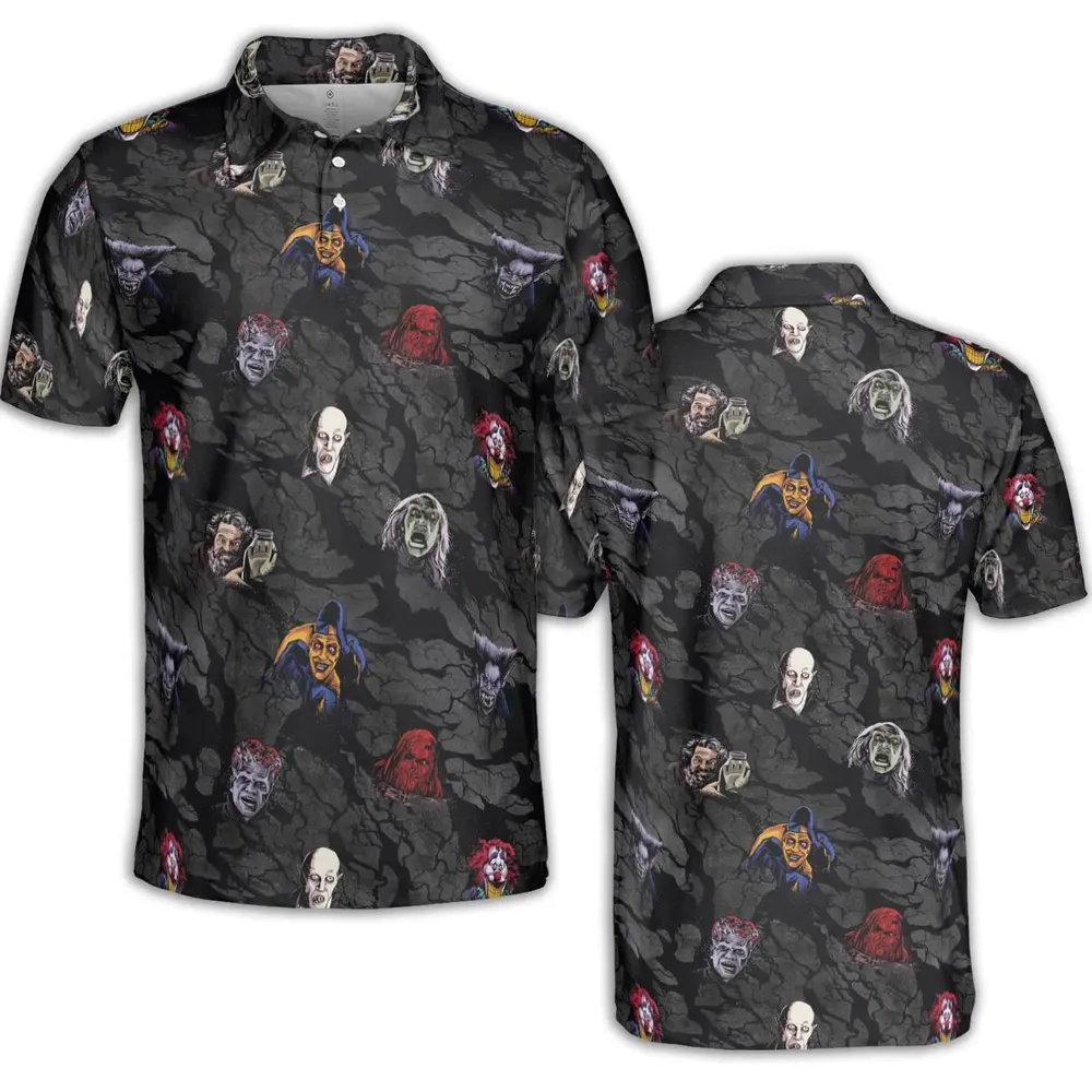 Cult Movie Characters Ghastly Grinner Nosferatu AOP Men/Women Polo Shirt - 2